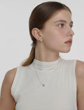 Triple Silver Cutout One-Touch Earrings S