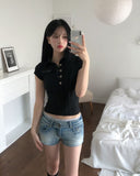 Migo Two-Button Vintage Denim Shorts
