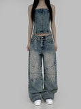 Ridi cut washed denim top
