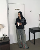 Biggie Hip Line Diagonal Track Denim Pants