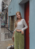 Basic Heat V-neck Long-sleeved T-shirt
