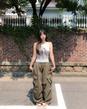 Russet Parachute Button Cargo Pants