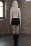 [mnem] Diamond Neck Corset Hoodie