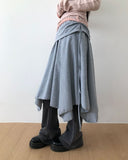 Kira Unbalanced Flare Shirring Skirt