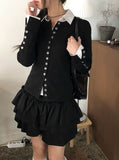Boo Frill Tiered Banding Mini Skirt