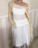 Ella Raglan One-Shoulder Long Sleeve T-Shirt