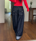 Pose Hip Pocket Non-Fade Roll-Up Denim Pants