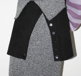 (WOOL) LAYERED BUTTON MINI SKIRT