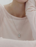 [Premium Plating] Volume Square AB TAG Necklace