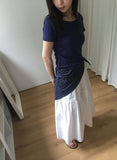 Mirato Lace Shirring Banding Long Skirt