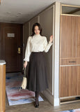 Berina brushed pleated long skirt