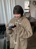 Taomi Fleece Corduroy Duffel Hood Half Coat