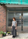 Menzi Stripe Crop Short Sleeve Cardigan