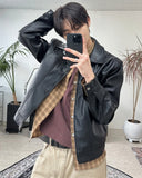 Mayden Crop Leather Jacket