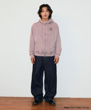 WASHED SOLAR APPLIQUE ZIP UP HOODIE