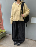 [BAONHAUS] Linfus Flower Corduroy Banding Balloon Wide Pants