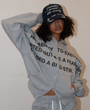 lettering hoodie zip-up