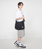 Sky Blue Cloud Smile Embroidery Cross Curved Messenger Bag