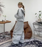 Freno Lettering Hooded Zip-Up