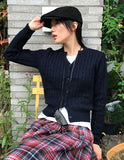 (WOOL) CABLE CROP KNIT CD