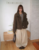 Piru Half Poodle Fluffy Fur Coat Jacket