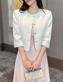 Luman Three Quarter Crop Tweed Jacket