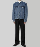 Round denim jacket
