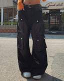 Fly Parachute Pocket Denim Pants