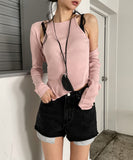 Connie unbalanced halter-neck bolero Set