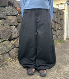 Homoki Side Pintuck Back Adjust Wide Cotton Pants