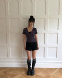 Huron Color Matching Button Short Sleeve T-shirt