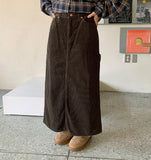 Taran corduroy carpenter long skirt