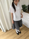 [BAONHAUS] Pironi Double Short Sleeve Blouse
