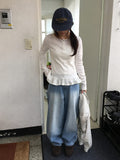 Hirushi Washing Wide Denim Pants
