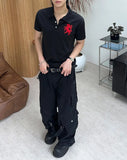Veil Horse Emblem Collared Short Sleeve Tee