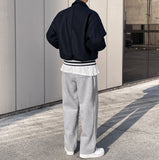 Sentic brushed one-tuck wide pants