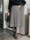 Gelmade Hound Check Brushed Span Flare Skirt