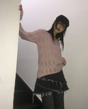 [MADE] Bart V-neck cable net punching knit