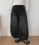 Calton Washing Denim Balloon Wide Pants