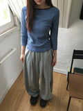 Chiha color matching stripe long sleeve tee