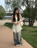 [Flower Choker SET] Bohemian Unbalanced Layered Knit One Piece