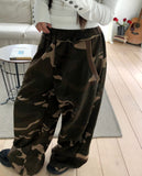 Zerb Camo Banding Pocket Wide-Fit Training Long Pants