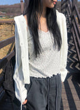 Auburn Punching Pendant Hood Knit Cardigan
