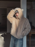 Loro High Neck Fur Hood Jumper