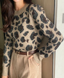 Yubel Leopard Round Puff Knit
