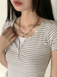 Smet Beads Gemstone Chain Silver Necklace