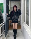 Reverse Crack Wash Two-Way Denim Jacket