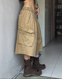 Fold Pocket Pigment Cargo Bermuda Pants