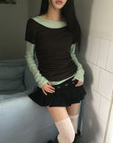 Elle Double Belt Pleated Mini Skirt