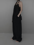 Riru Wrinkle Scarf Sleeveless One Piece